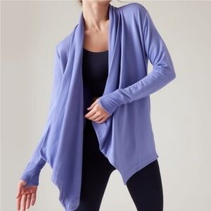 Athleta Pranayama Wrap Cardigan in Periwinkle Blue Purple - Womens XS -